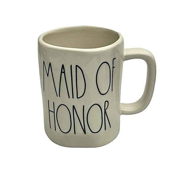 Rae Dunn Artisan Collection Maid of Honor Mug White w/Black Letter FAST Shipping - Picture 1 of 4